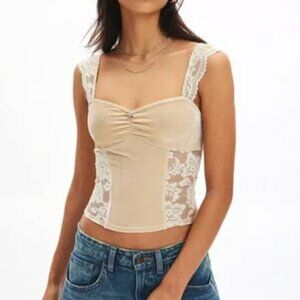 Urban Outfitters Kimchi Blue Lana Velvet & Lace Tank - Size L